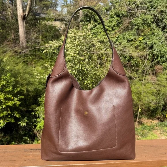 Coach Brooklyn Shoulder Bag 39 Maple Brown Brass XL Leather Shoulder Bag CU044 - Picture 16 of 16